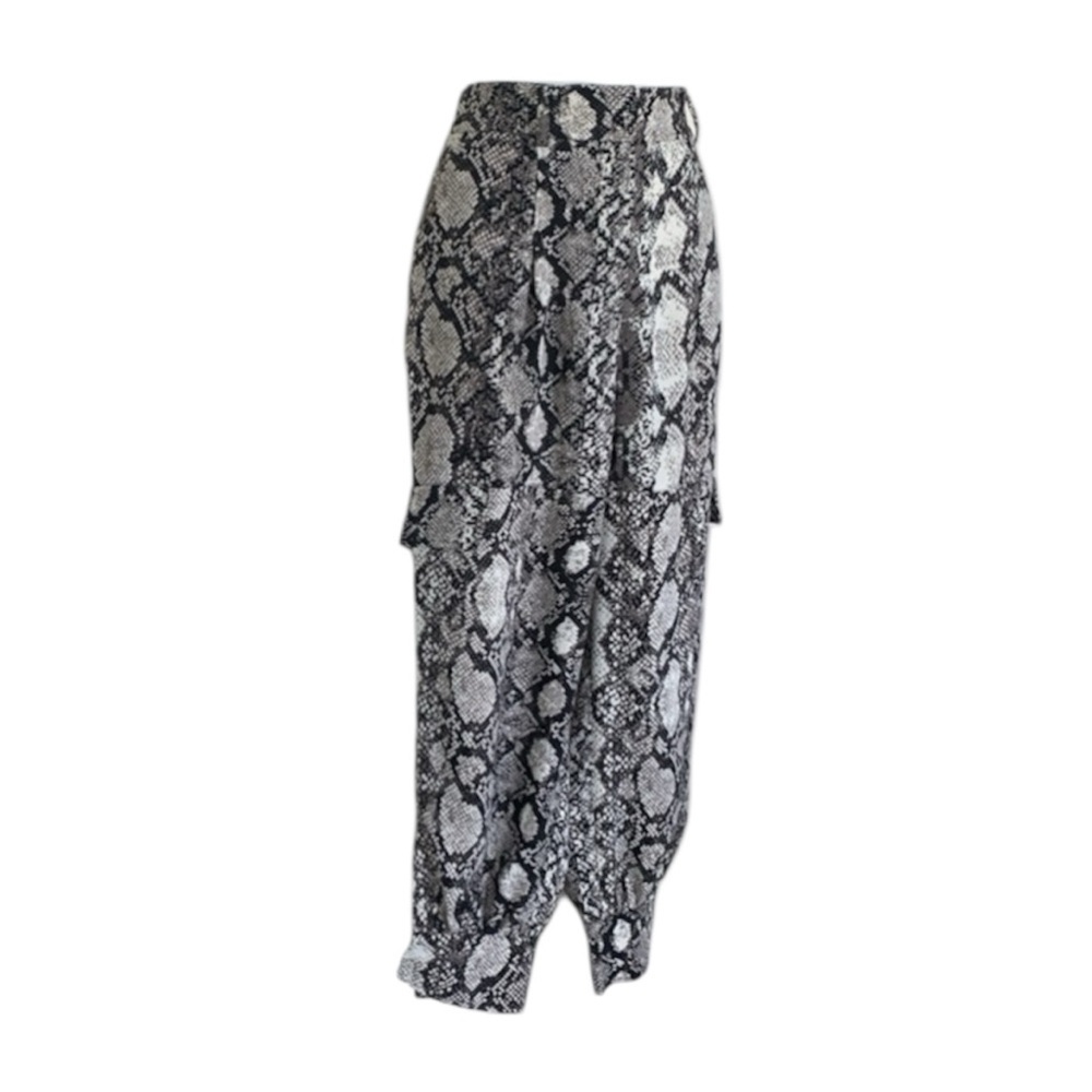 Express pants, Women, 4, snake print cream/black, hi rise, ankle cuff & snap Euc